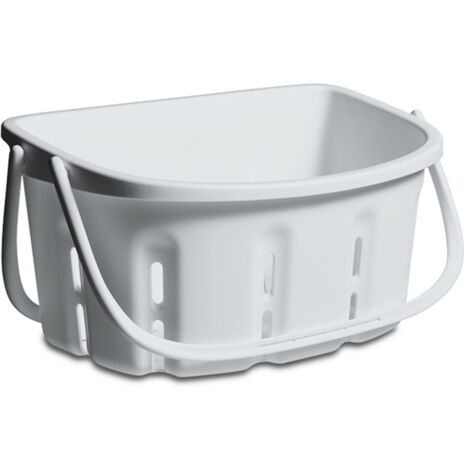 Cestino portatile in plastica da 1 pezzo Pratico cestino portaoggetti da bagno con maniglia Design a parete e drenaggio per articoli da toeletta e conservazione degli alimenti