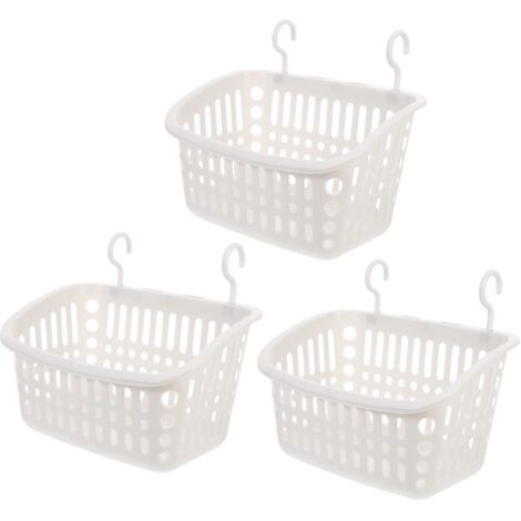 Cestino sospeso in plastica con ganci, cestino per doccia, organizer per bagno, 27,5 x 16 x 20 cm