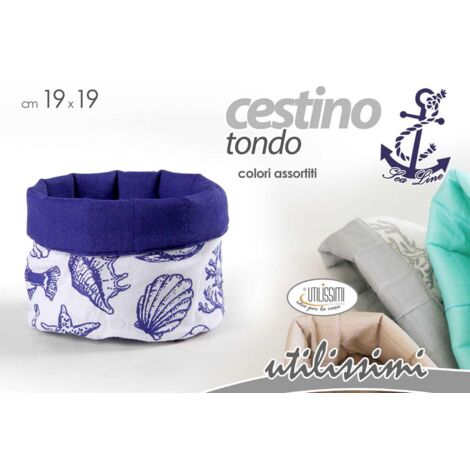 CESTINO TONDO IN COLORAZIONE ASSORTITA DIMENSIONI 19X19CM