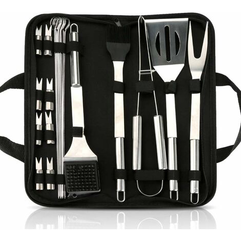 21PCS Complete BBQ Utensils Set with Aluminum Case - Enlarged