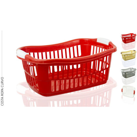 Cesto blanco para ropa - 45 L - Blanco - 62x44x25 cm