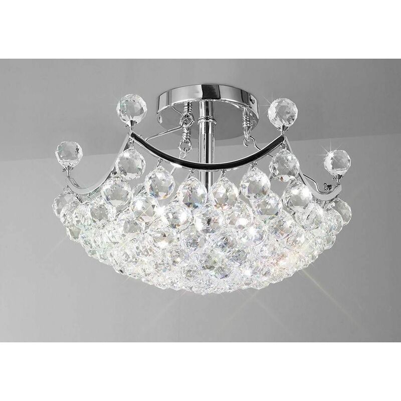 09diyas - Cesto ceiling lamp 4 bulbs polished chrome / crystal