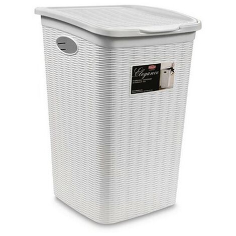 Cesto cestino cesta multiuso portaoggetti porta biancheria panni salvaspazio per casa bagno in plastica - MISURA: BASE - colorigenerali: BIANCO