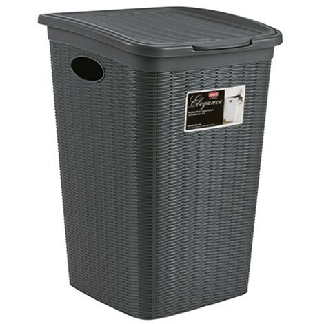Cesto cestino cesta multiuso portaoggetti porta biancheria panni salvaspazio per casa bagno in plastica - MISURA: BASE - colorigenerali: GRIGIO