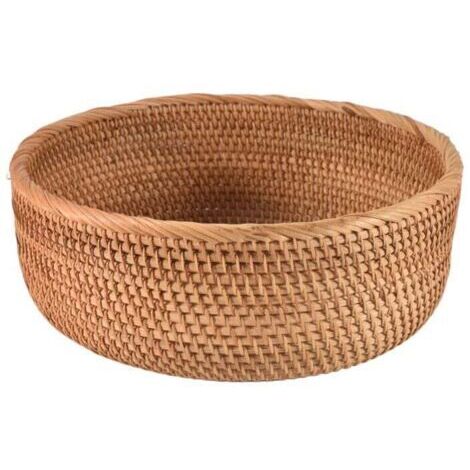 Cesto circolare in rattan naturale, vassoio grande per pane, frutta e conservazione alimentare