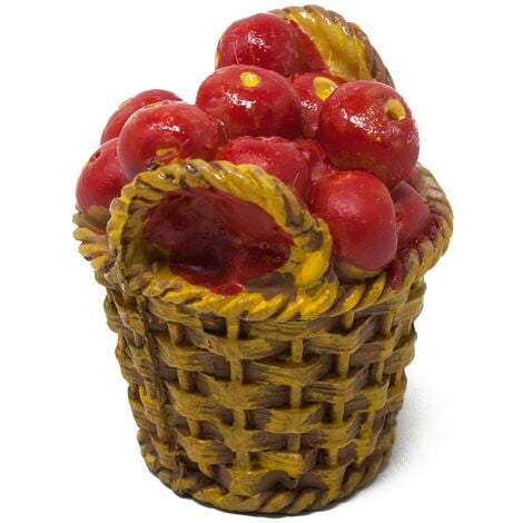 Cesto con Mele 4 cm Miniature per Presepe in Resina 11276