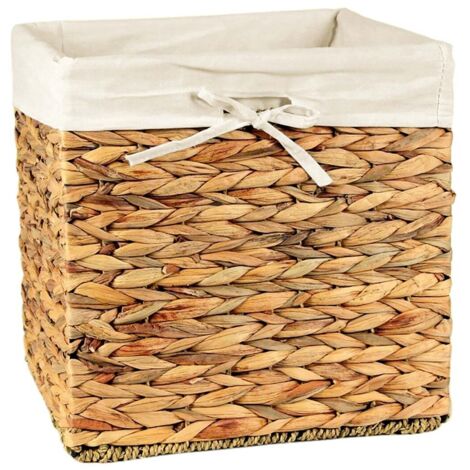 Cesto contenitore in giacinto d'acqua - 32 cm x 32 cm x 32/33 cm