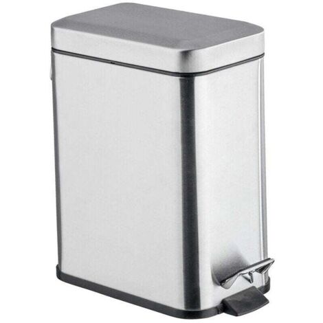 Cesto de basura metálico rectangular, 5 litros