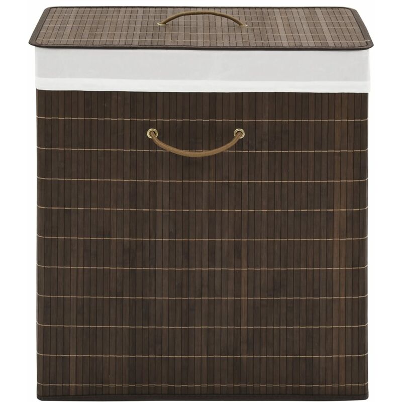 

Cesto de la ropa de bambú rectangular marrón oscuro - Marrón