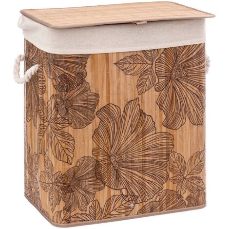 Cesto de la ropa de bambú blackflora 60l  - 5five
