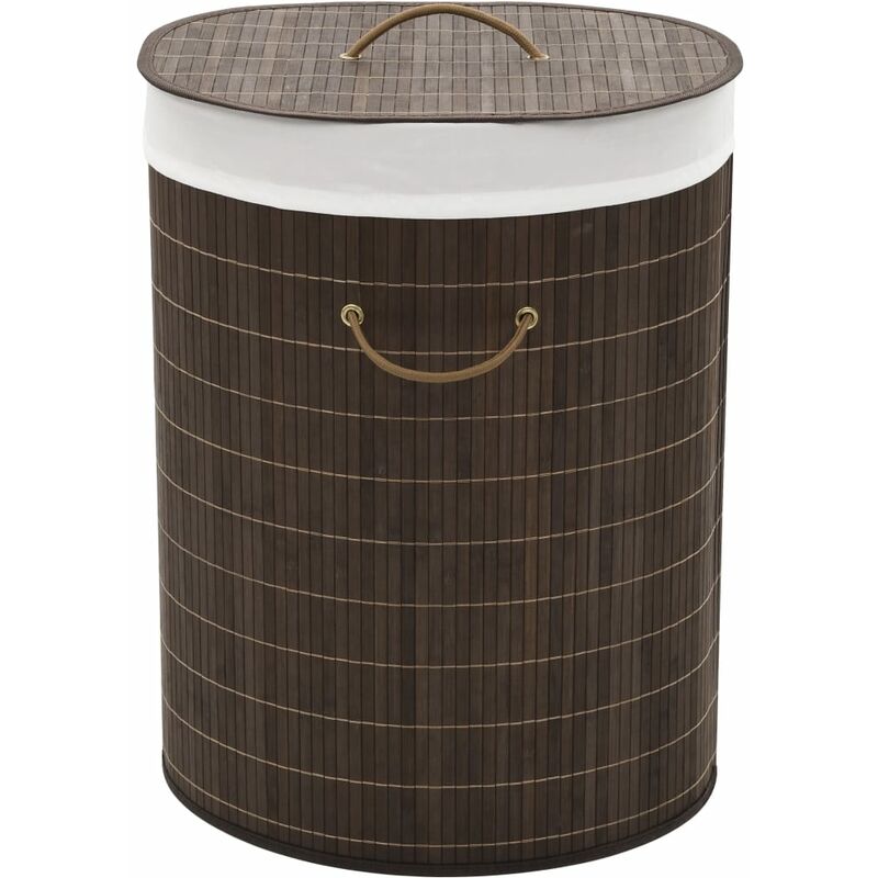 

Cesto de la ropa de bambú ovalado marrón oscuro