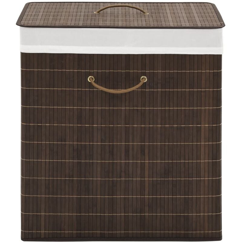 

Cesto de la ropa de bambú rectangular marrón oscuro