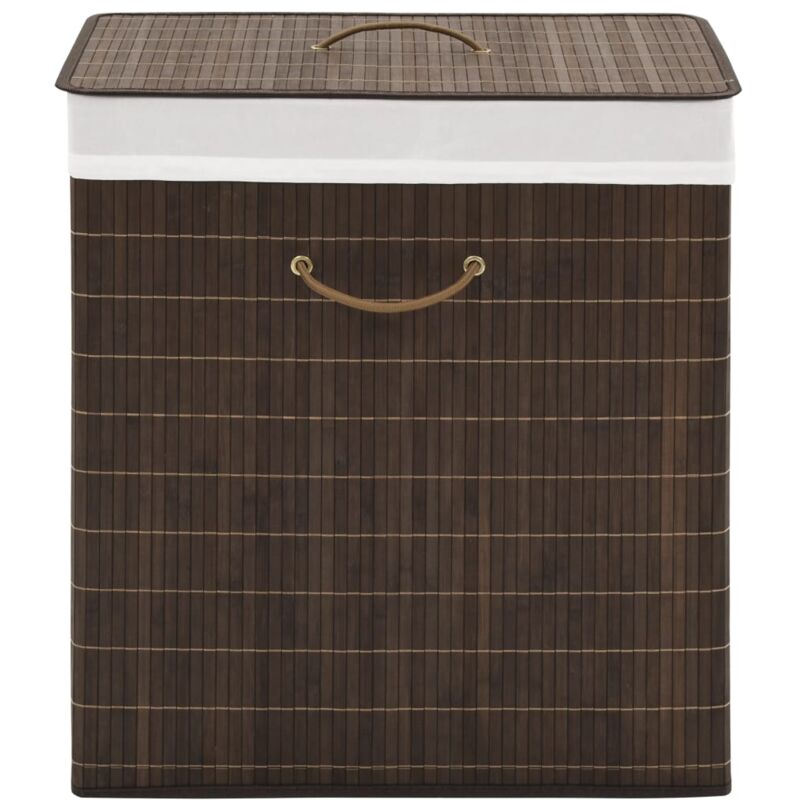 

vidaXL Cesto de la Ropa de Bambú Rectangular Marrón Oscuro - Marrón