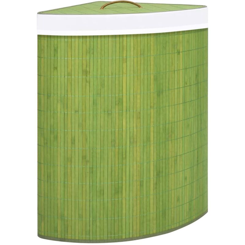 

Cesto de la ropa sucia de esquina bambú verde 60 L - Verde