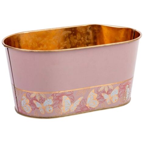 Cesto de metal rosa 19,5x11,5x9  B16,5x8,5