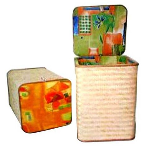 Cesto de mimbre con cojín 35x35 H.53 20212