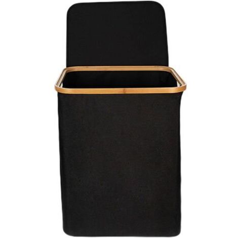 Cesto de ropa, cesto de ropa con tapa - Para baño y dormitorio, negro