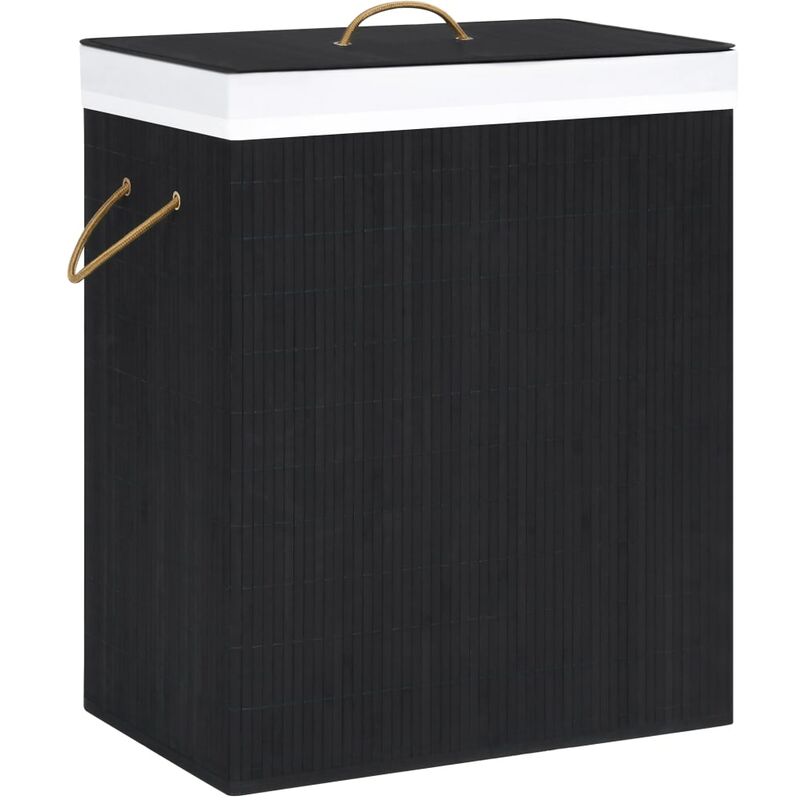 

Cesto de ropa de bambú negro 83 L