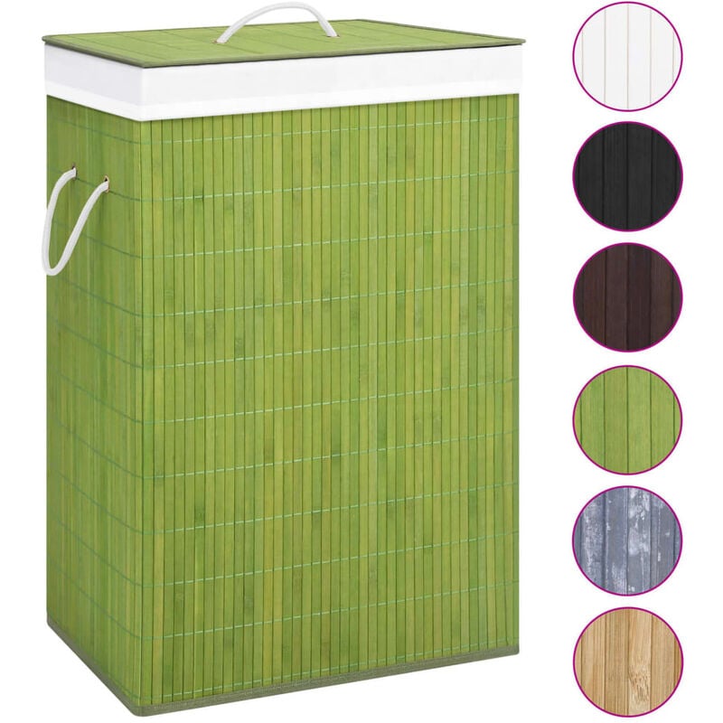 

Cesto de ropa sucia de bambú verde - Verde