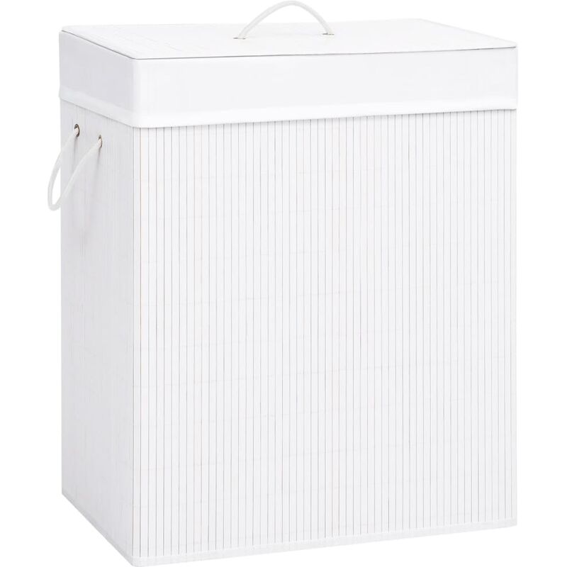 

Cesto de ropa sucia de bambú blanco 100 L