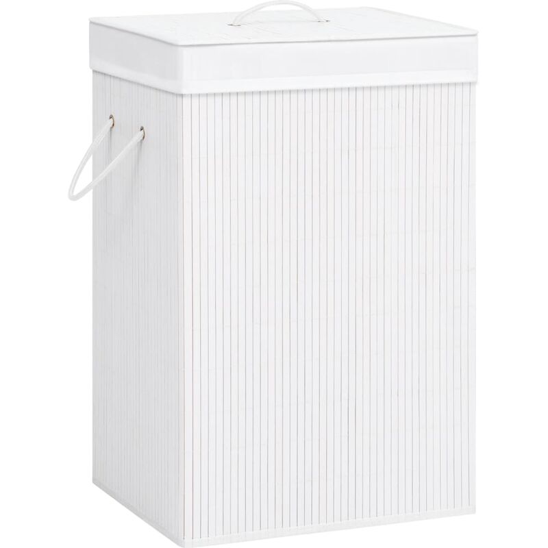

Cesto de ropa sucia de bambú blanco 72 L