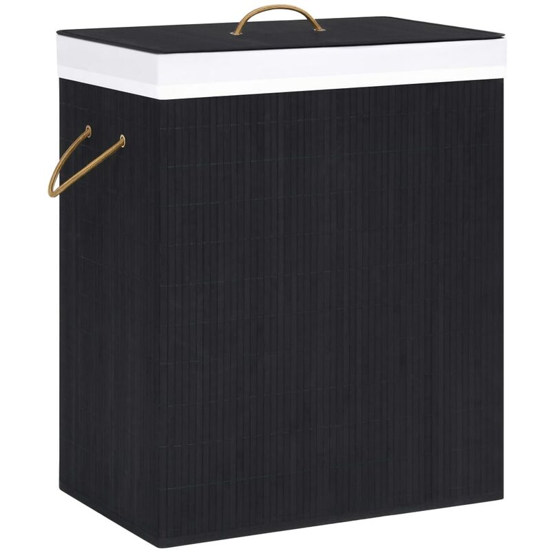 

Cesto de ropa sucia de bambú negro 100 L