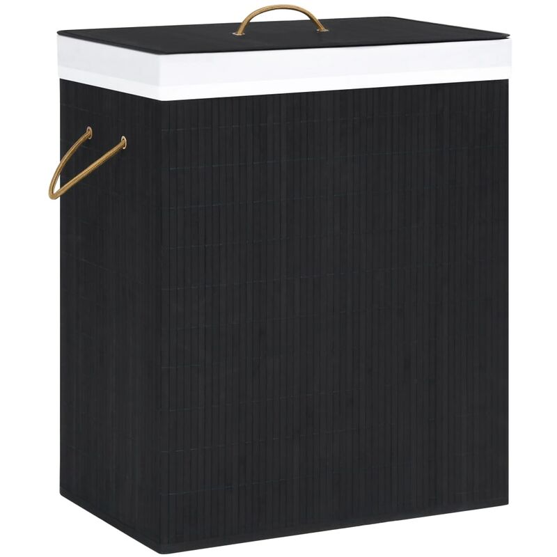 

vidaXL Cesto de ropa sucia de bambú negro 100 L - Negro