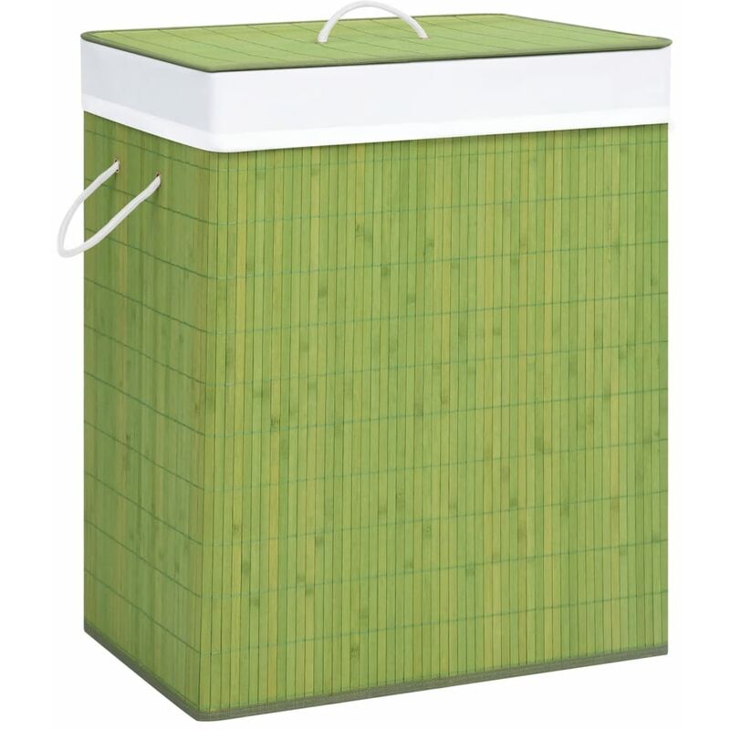 

vidaXL Cesto de ropa sucia de bambú verde 100 L - Verde