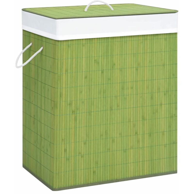

vidaXL Cesto de ropa sucia de bambú verde 83 L - Verde