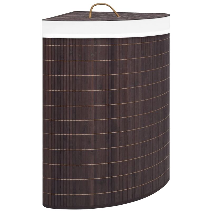 

Cesto de ropa sucia de esquina bambú marrón 60 L
