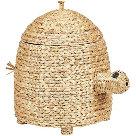 Cesto di vimini con giacinto d'acqua contenitore cesto di tartaruga con coperchio accessorio naturale intrecciato Montagu
