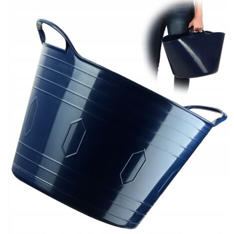 Cesto flessibile KADAX, portabiancheria universale, portabiancheria, 26 litri, blu navy