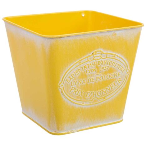 Cesto metalico amarillo 14,5x13x10,5