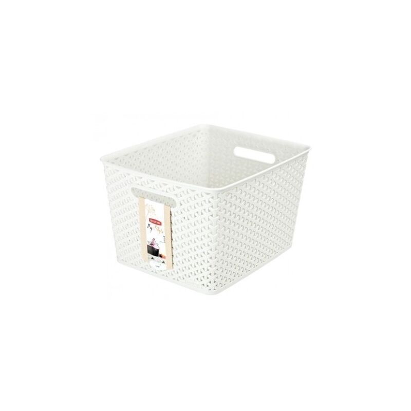 

Cesto Orden Ropa 18Lt Ratan Blanco Cuadrado Vintage Mystyle Curver