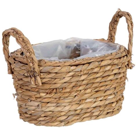 Cesto ovalado de cuerda con asas 24x15x12h cm