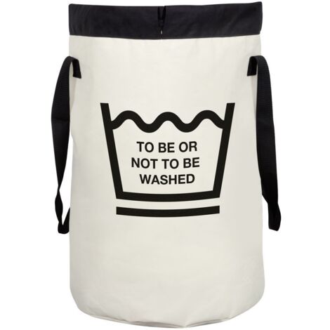Cesto para la ropa sucia FUNWASH 75L Blanco y Negro Spirella