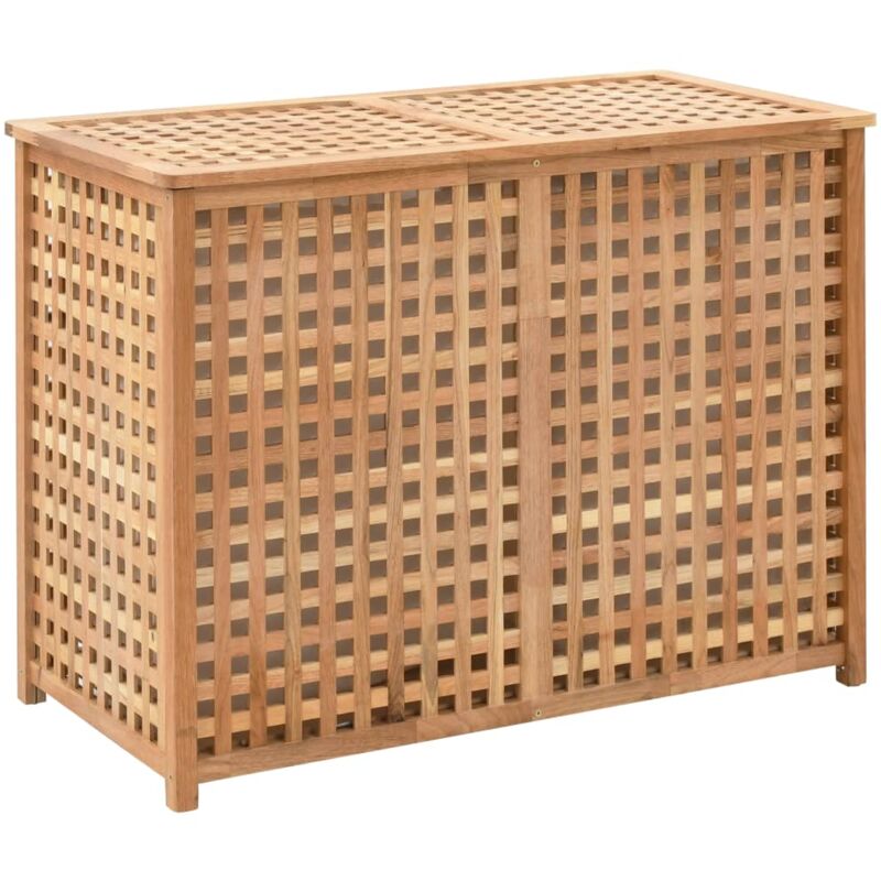 

vidaXL Cesto para ropa sucia 87,5x46x67 cm madera maciza de nogal - Marrón