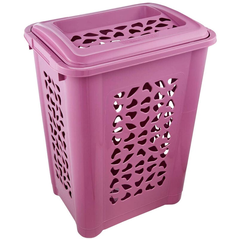 

Keeeper - Cesto para Ropa Sucia con ranuras de ventilación y Tapa Abatible, circulación de aire, 60 l, colección Per, Frambuesa, 45x34x60 cm.