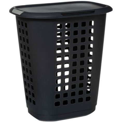 Cesto per biancheria in plastica hugger 63l grigio - 5five