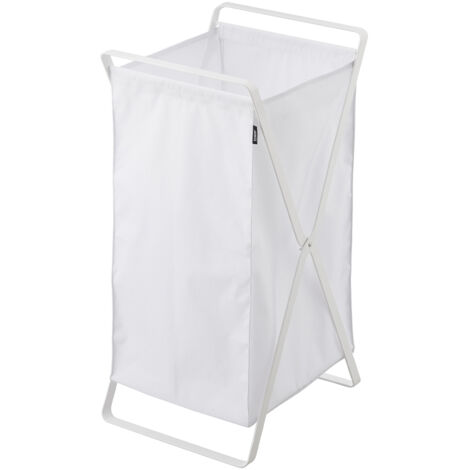Cesto per biancheria pieghevole bianco - A 64 cm