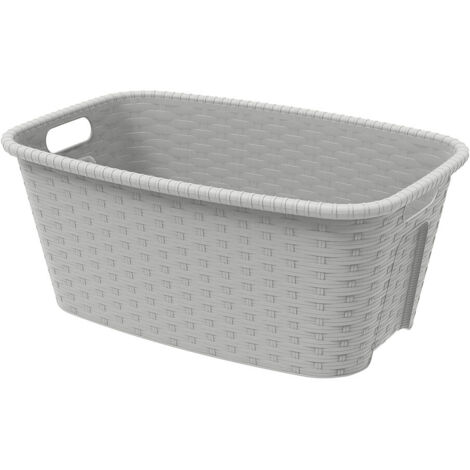Cesto portabiancheria 35l. 59,5x39,5x25cm in vimini/rattan crema mondex