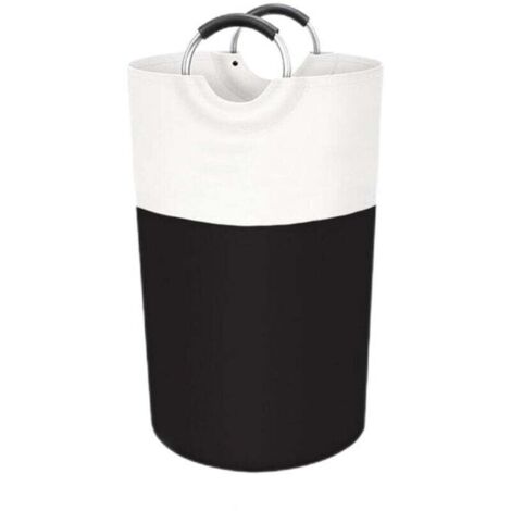 Cesto portabiancheria da 90 litri, cesto portabiancheria verticale, pieghevole, tessuto impermeabile con manici in alluminio protetti da schiuma, per studenti, dormitori e famiglie (nero)
