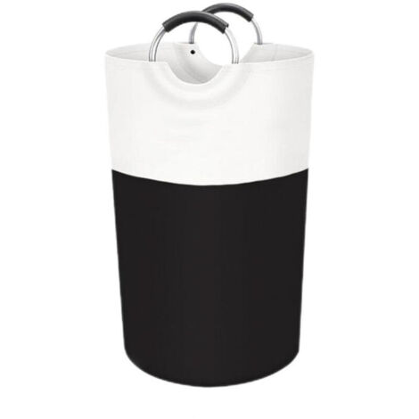 Cesto portabiancheria da 90 litri, indipendente, pieghevole, in tessuto impermeabile con manici in alluminio protetti da schiuma, per studenti, dormitori e famiglie (nero)