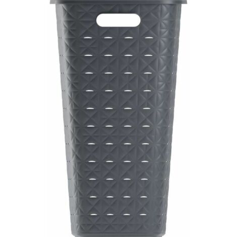cesto portabiancheria keter "curver softex" con coperchio antracite 34x44x60 cm