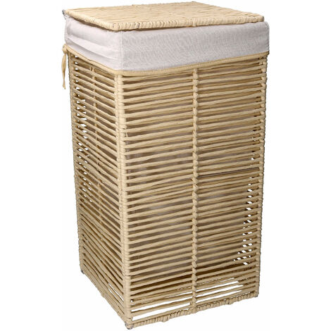 Cesto Portabiancheria paper hilary beige quadro pieghevole cm 31x31xh60
