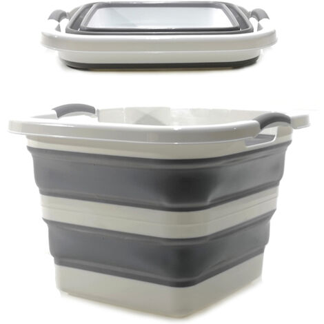 Cesto portabiancheria pieghevole da 37 litri Scatola portaoggetti portatile salvaspazio, multiuso Adatto per la casa bucato lavanderia bagno roulotte Camper campeggio - colorigenerali: BIANCO