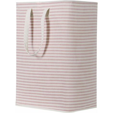Cesto portabiancheria pieghevole in tessuto impermeabile da 72 litri con grande capacità, rosa, 40x30x60 cm