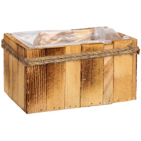 Cesto rectangular de madera 17x11x9h cm