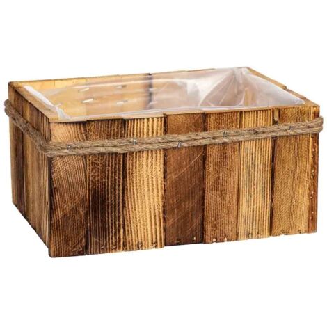 Cesto rectangular de madera 21x15x10h cm