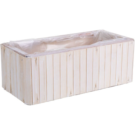 Cesto Rectangular de madera marrón 30.5x14.5x11